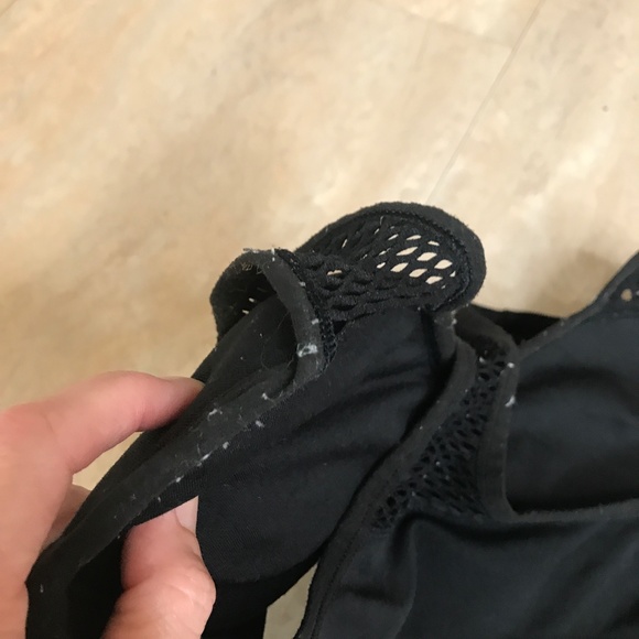 Victorias Secret PINK Sports Bra Size Small Black Fishnet Padded Cups Rave Psy - Picture 11 of 13